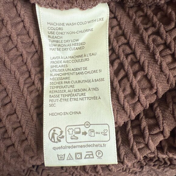 Free People Gabby Seamless Midi Dress Women's M/L Chocolate Brown Textured NWT - Picture 15 of 16